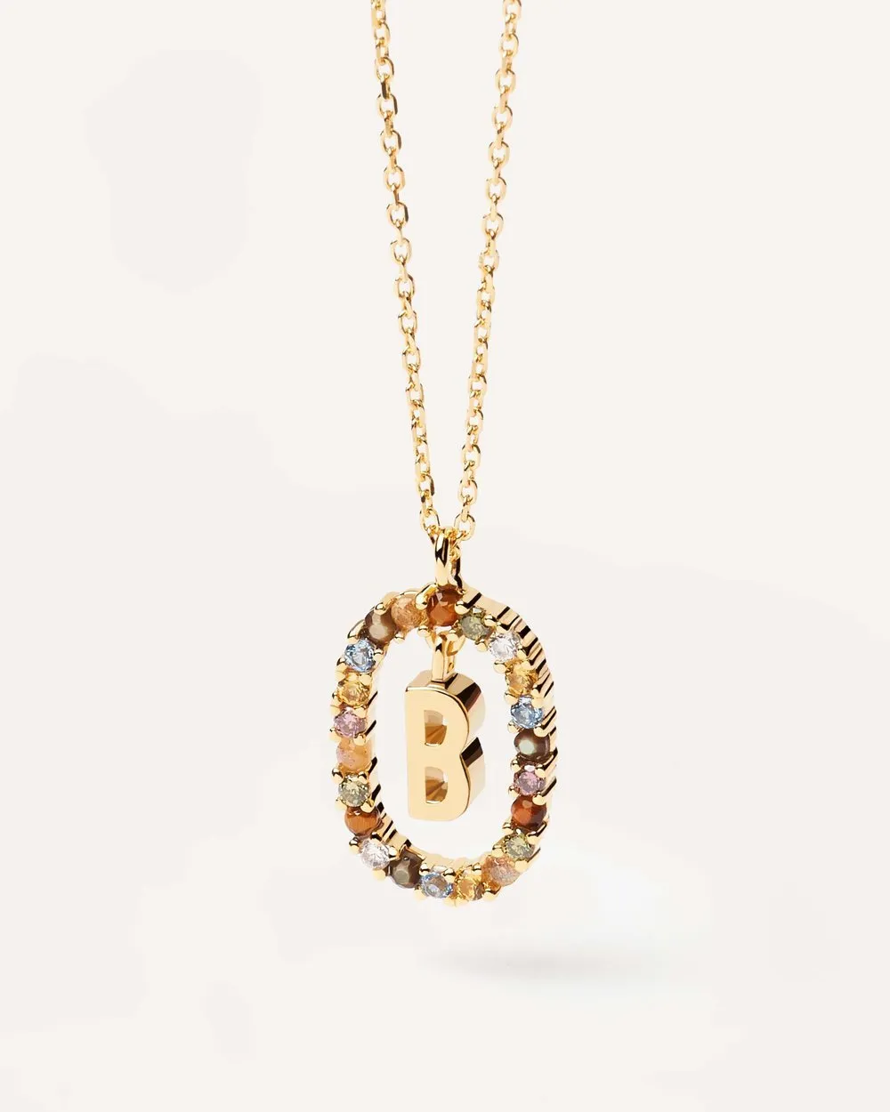 Letter B Circle Necklace