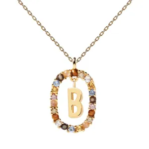 Letter B Circle Necklace