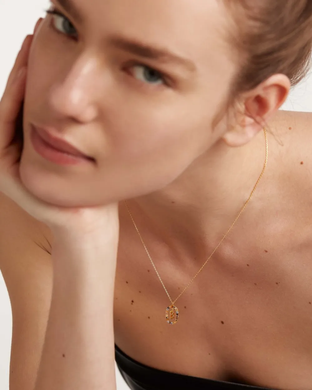 Letter B Circle Necklace
