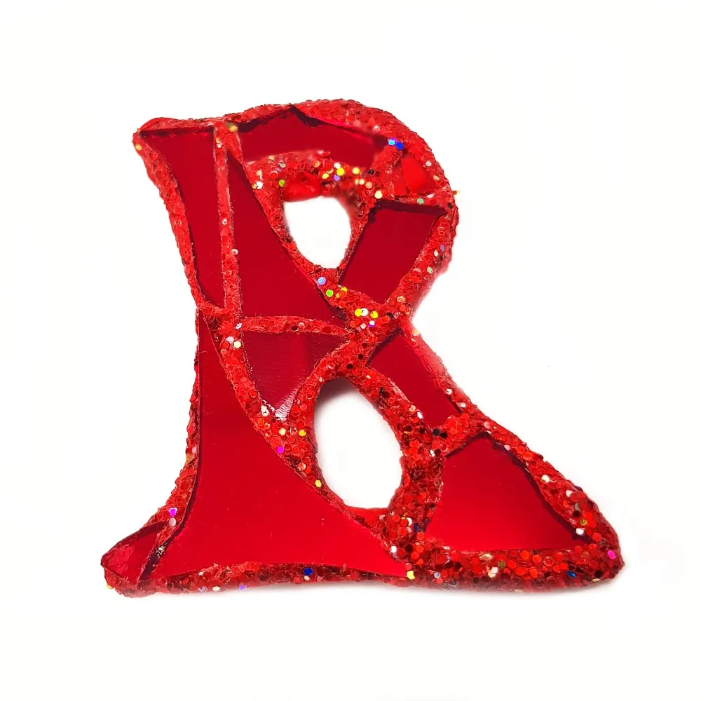LETTER R - RED BROOCH
