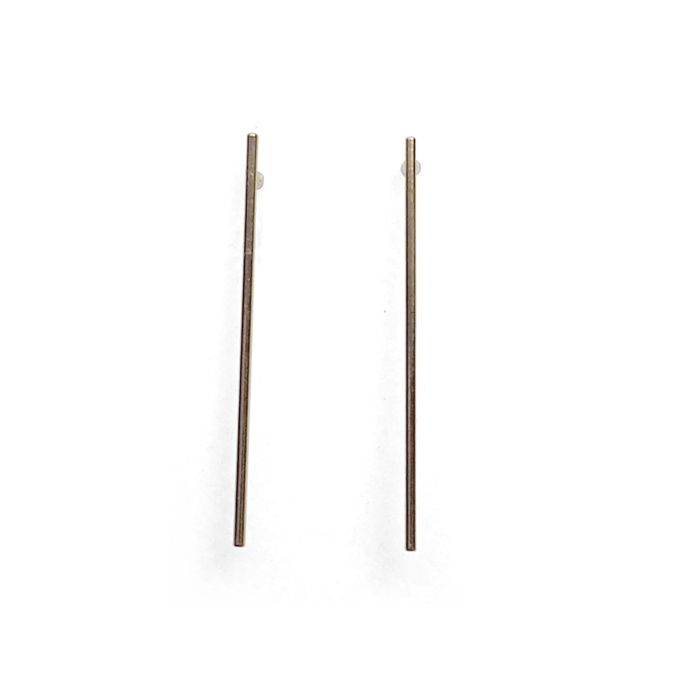 Long invisible clip on stud earrings ( Gold tone )