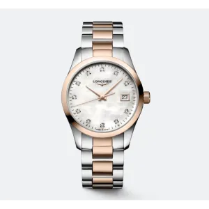 Longines Conquest SS & Rose PVD Classic MOP Diamond 34mm