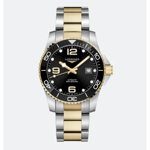 Longines Hydroconquest Two-Tone Black Dial 41mm Automatic