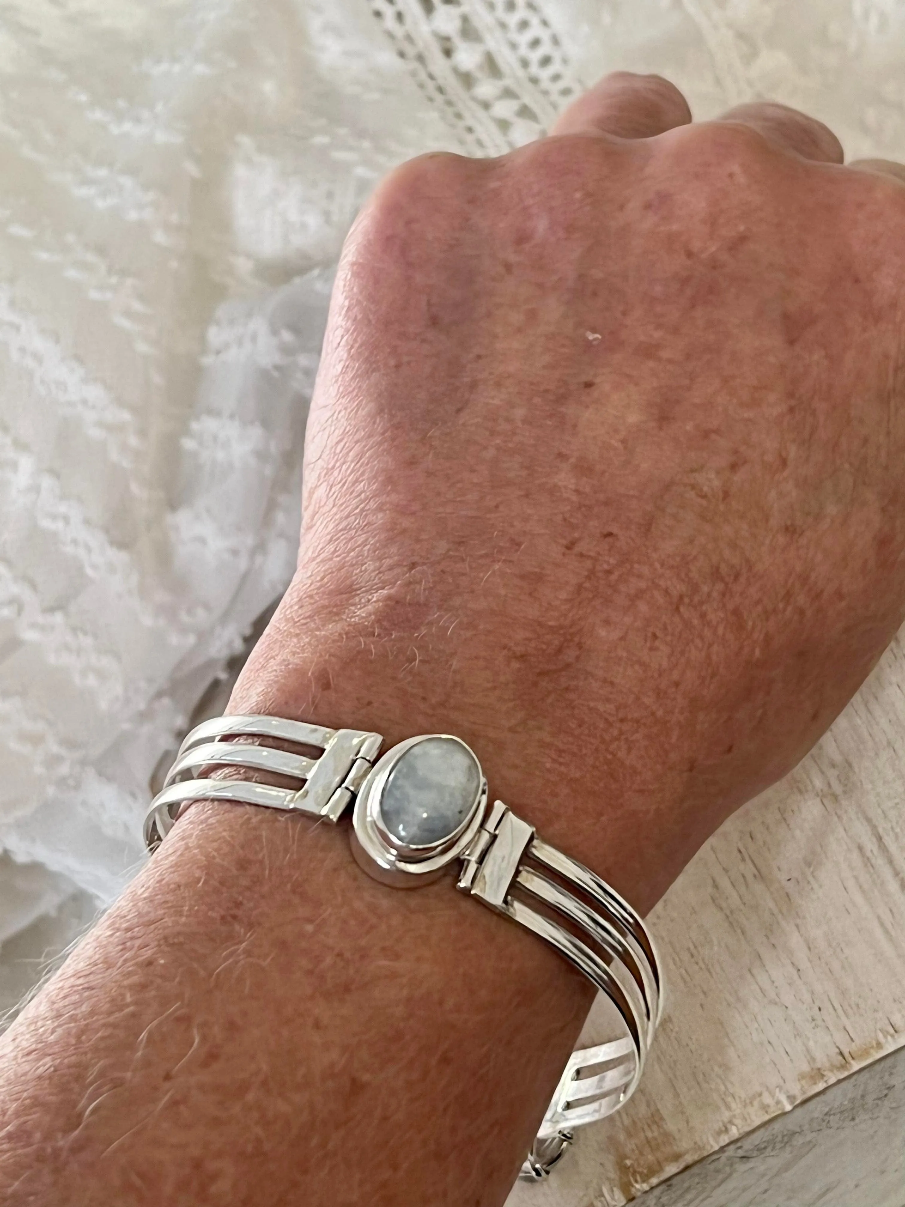 Magic Moonstone Sterling Silver Bracelet