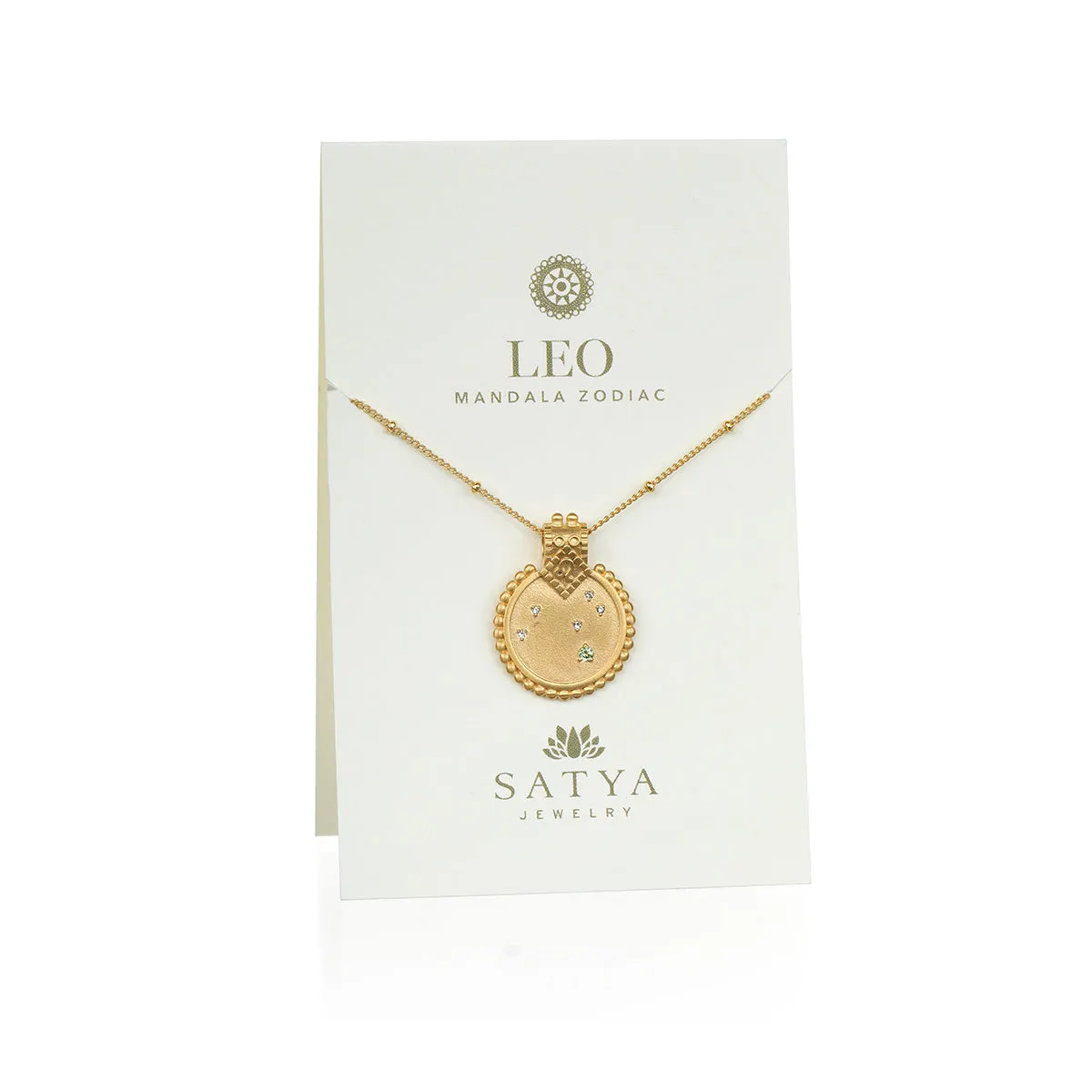 Mandala Zodiac Leo Peridot Necklace