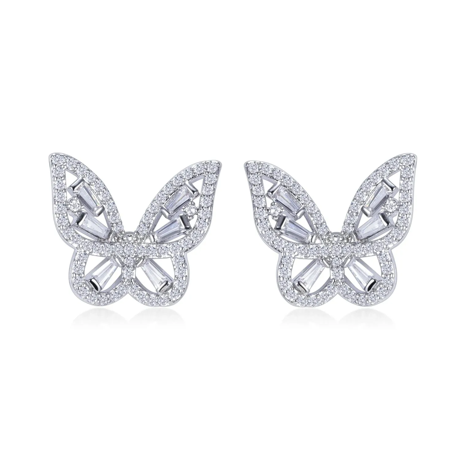 Mariposa Butterfly Silver Stud Earrings | 2ct