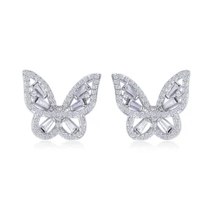 Mariposa Butterfly Silver Stud Earrings | 2ct