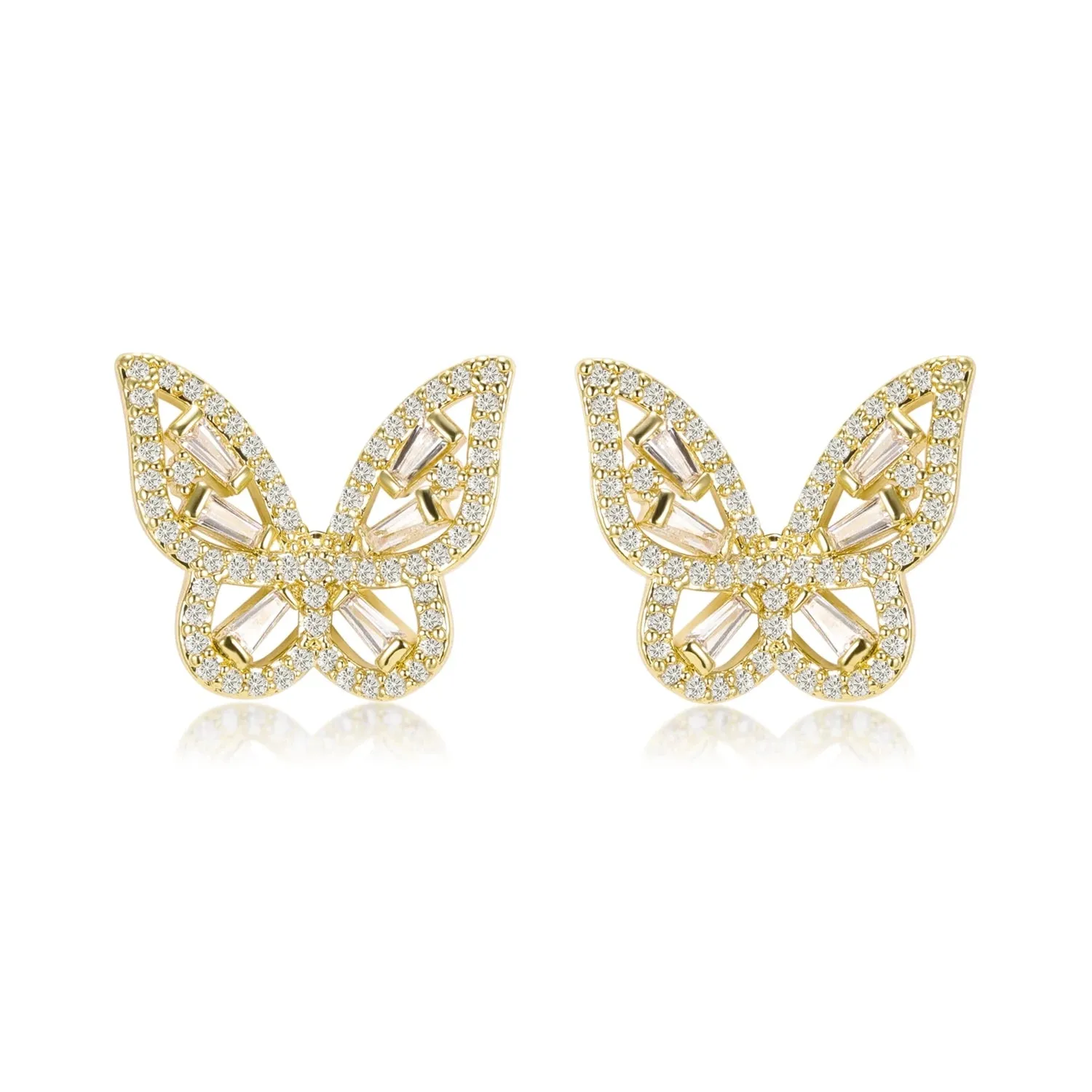 Mariposa Butterfly Silver Stud Earrings | 2ct