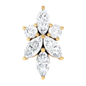 Marquise and Round Moissanite Cluster Floral Earring