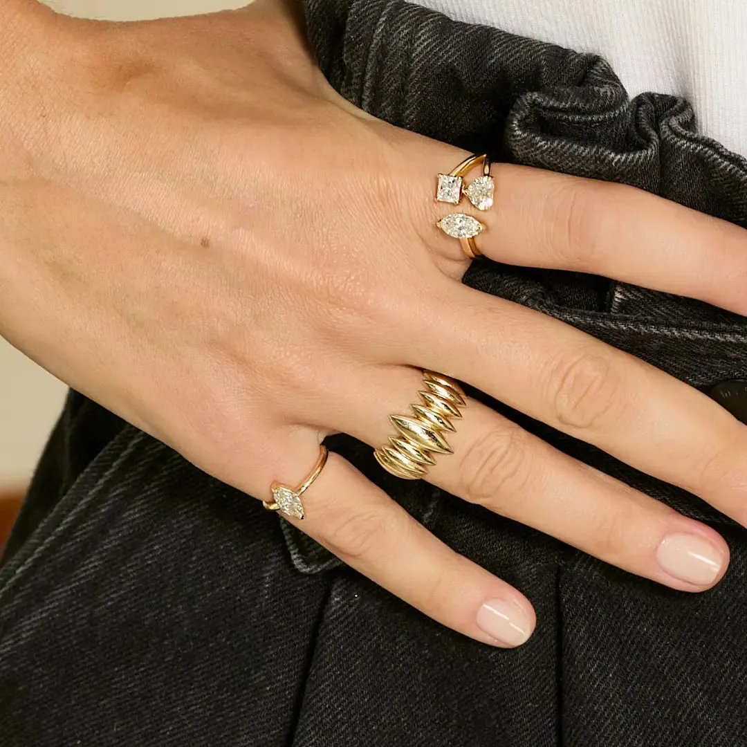 Marquise Diamond Signet Ring