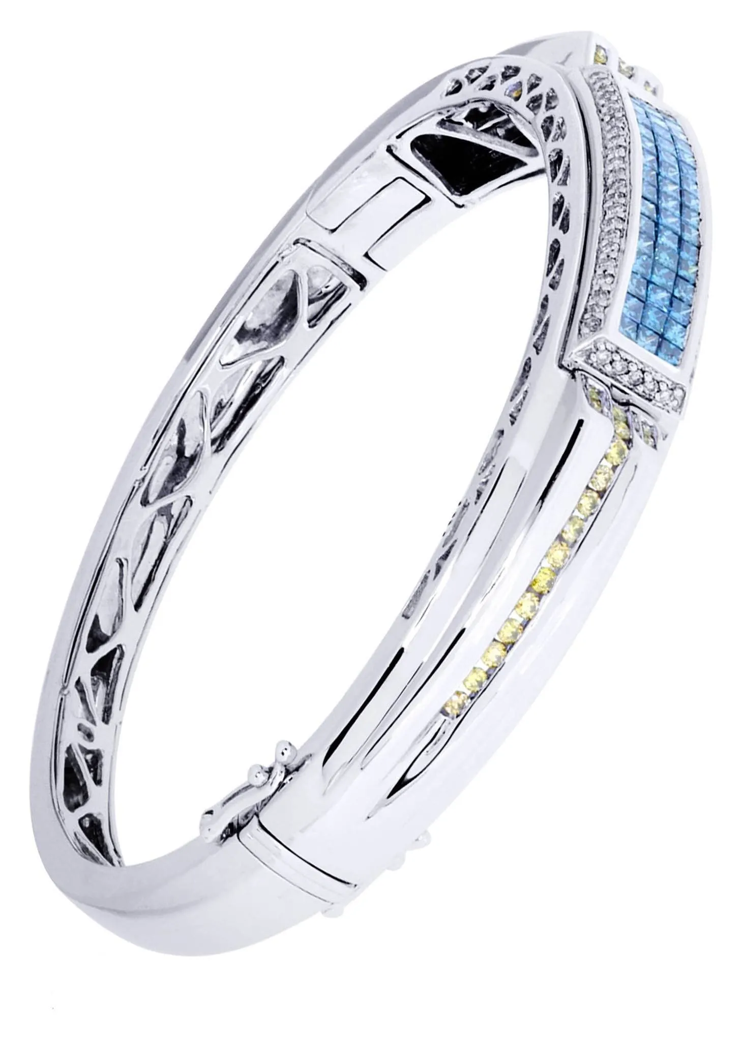 Mens Diamond Bangle White Gold| 2.65 Carats| 41.65 Grams