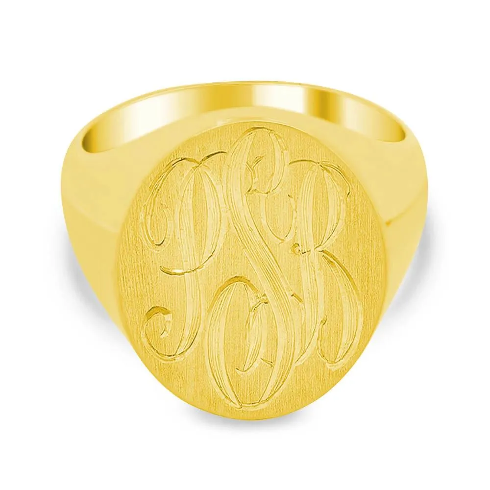 Men's Oval Signet Ring - Large