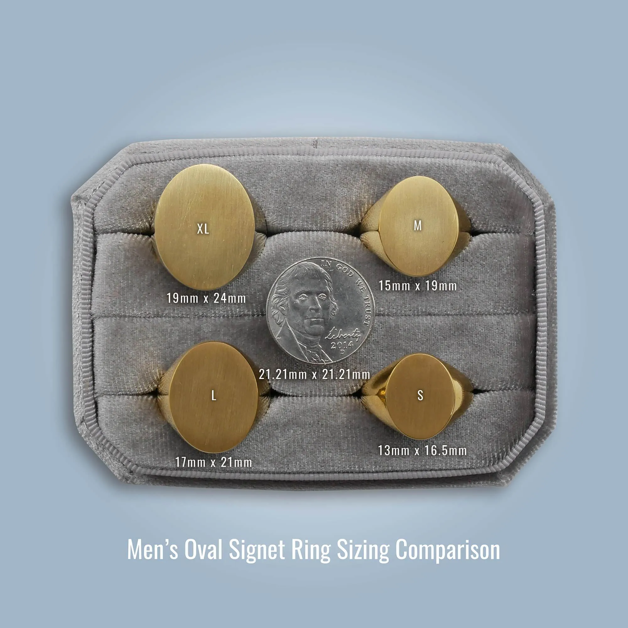 Men's Oval Signet Ring - Large