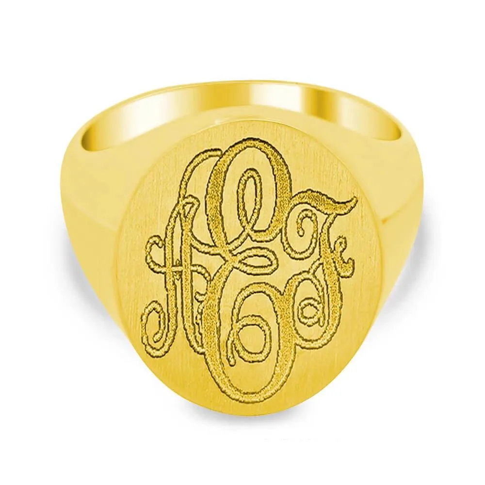 Men's Oval Signet Ring - Large