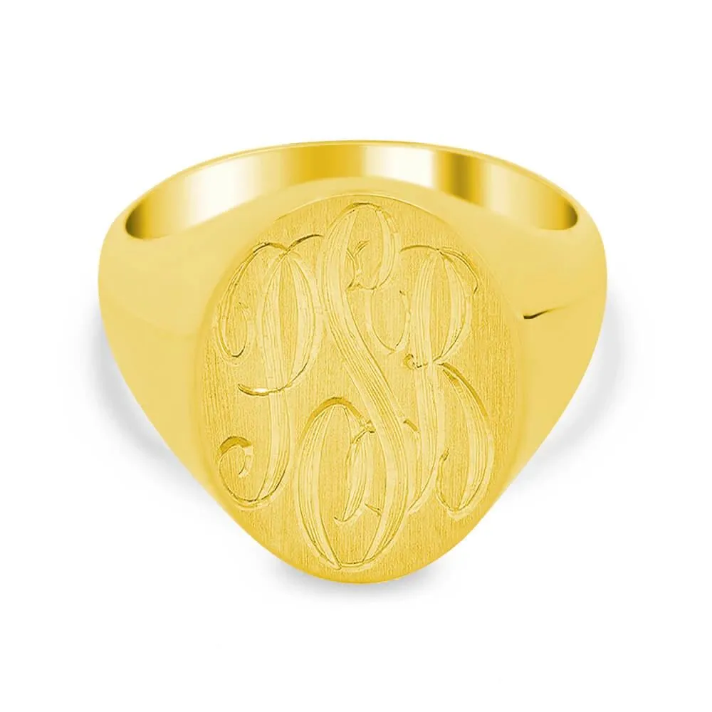 Men's Oval Signet Ring - Medium