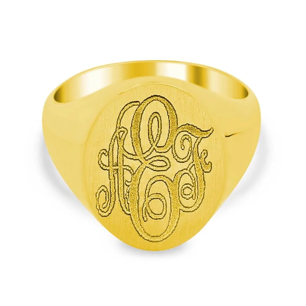 Men's Oval Signet Ring - Medium