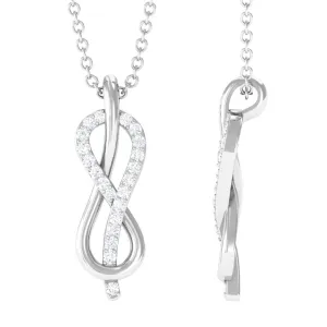 Minimal Moissanite Infinity Knot Style Pendant Necklace