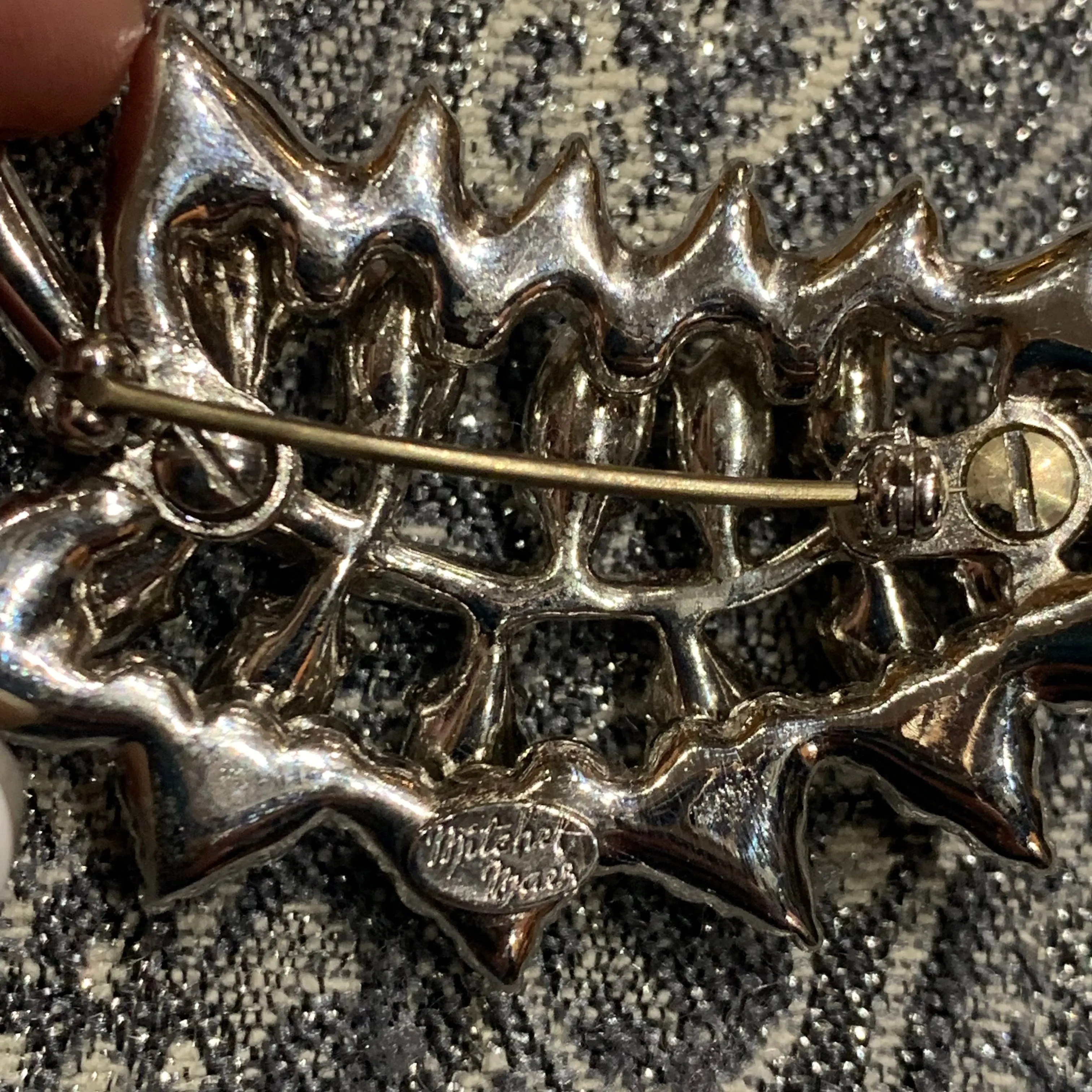 Mitchel Maer Sapphire  blue vintage brooch