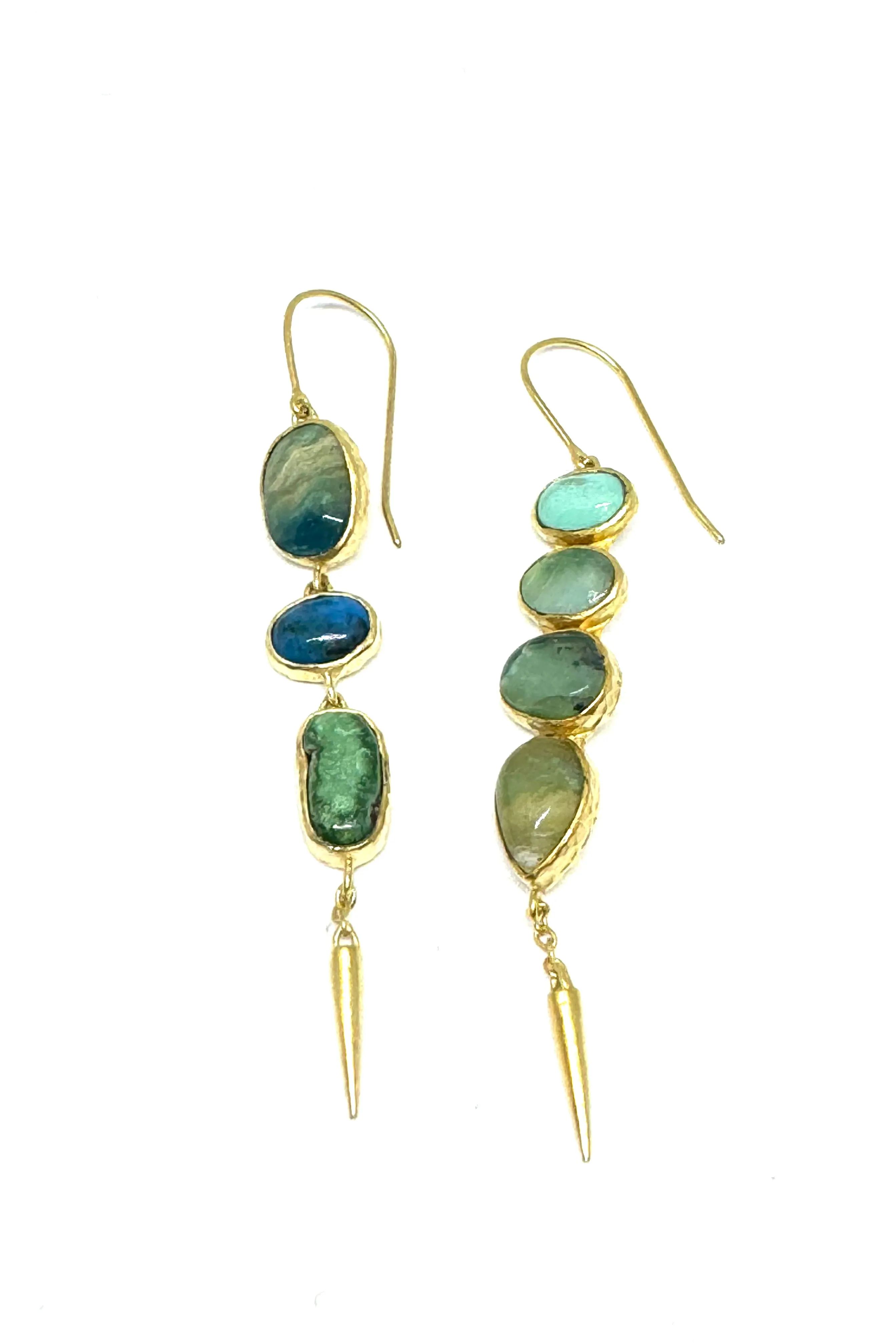 Mix and Match Turquoise and Peruvian Opal Earrings