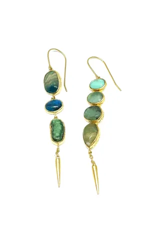Mix and Match Turquoise and Peruvian Opal Earrings