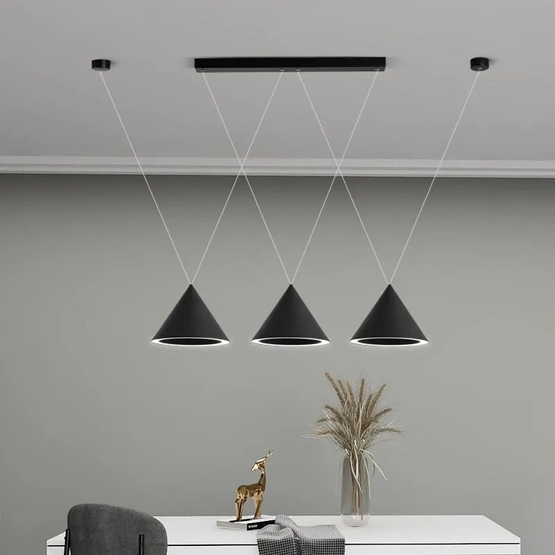 Modern Pendant Lamps Black White Kitchen Island Living Dining Room Bar Home Decor LED Indoor Hanging Lighting Fixture E14