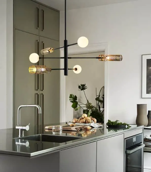 Monroe Class with Glass Mixed Shades Hanging Lamp