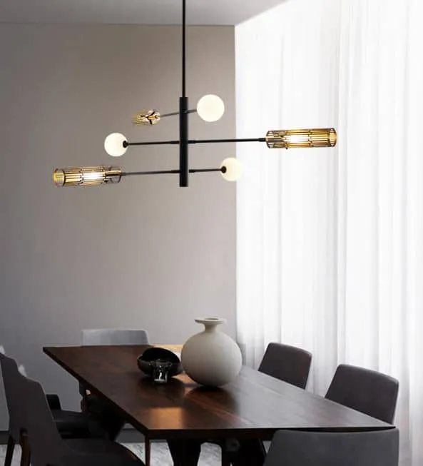 Monroe Class with Glass Mixed Shades Hanging Lamp