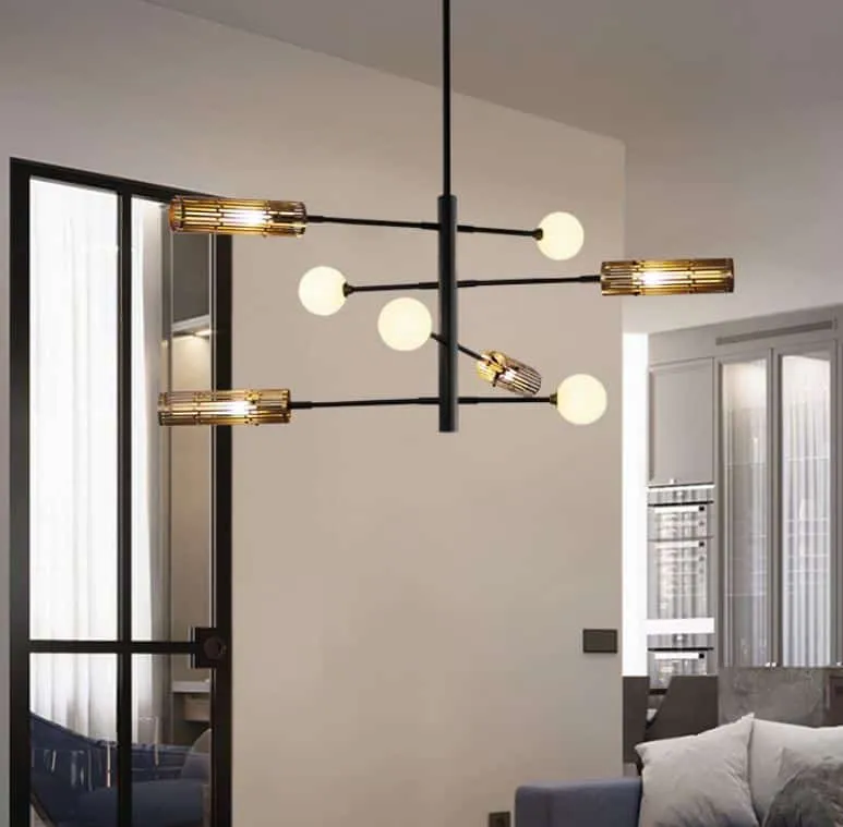 Monroe Class with Glass Mixed Shades Hanging Lamp