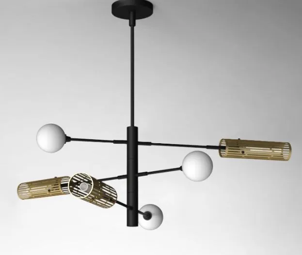 Monroe Class with Glass Mixed Shades Hanging Lamp