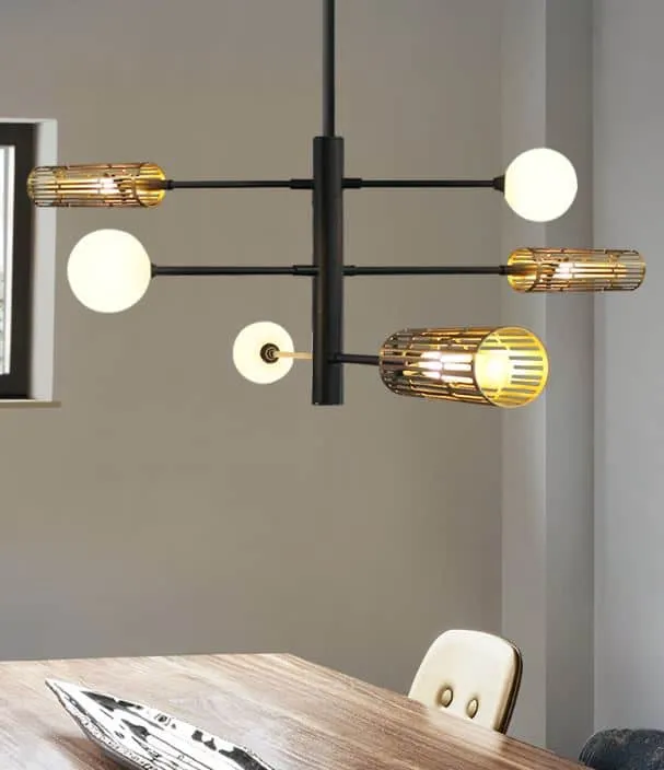 Monroe Class with Glass Mixed Shades Hanging Lamp