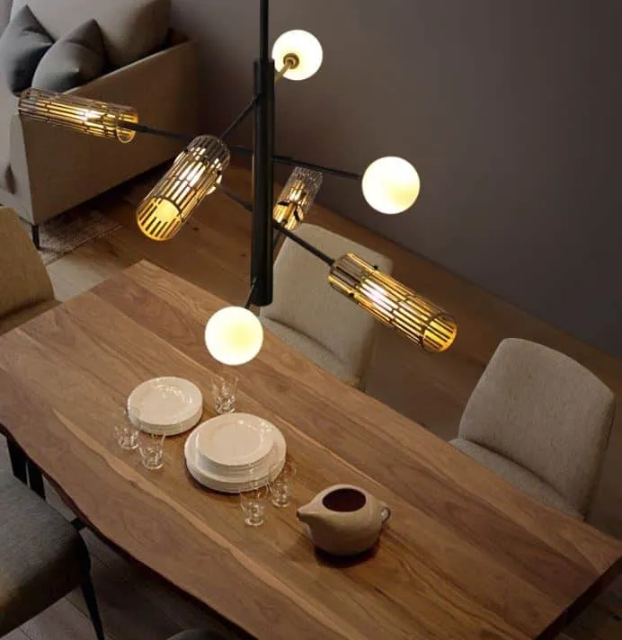 Monroe Class with Glass Mixed Shades Hanging Lamp