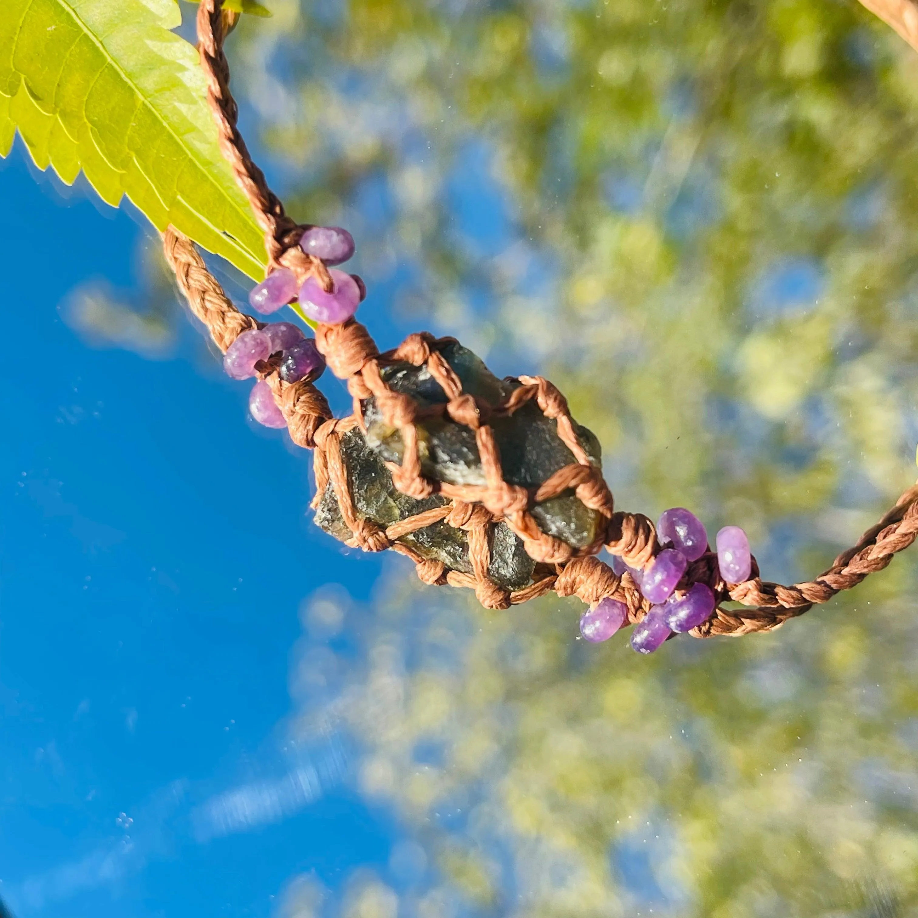 Moonstone Women Handmade Bracelets,Amethyst Bracelet,Fluorescent Gemstone ✨🌙💜