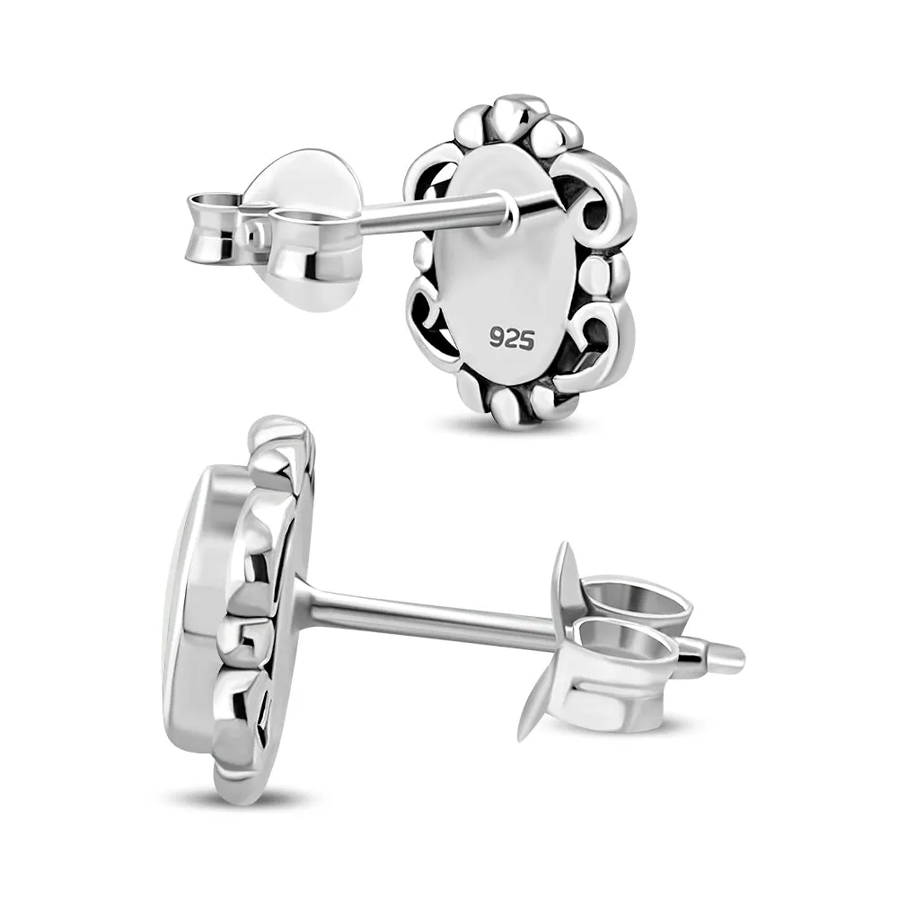Mother of Pearl Sterling Silver Stud Earrings