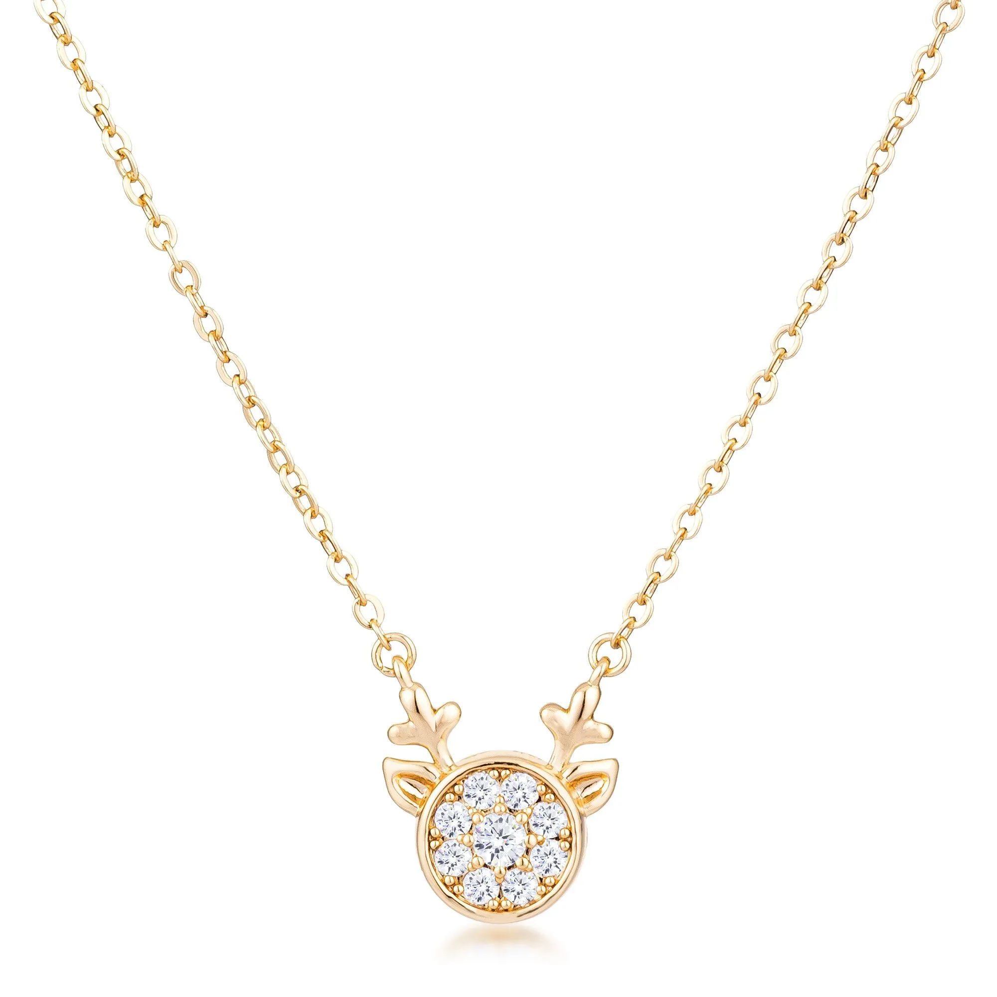 Nala Reindeer CZ Silver Pendant