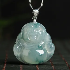 Natural Jade Pendant Jadeite Gold Buddha Pendant PT32