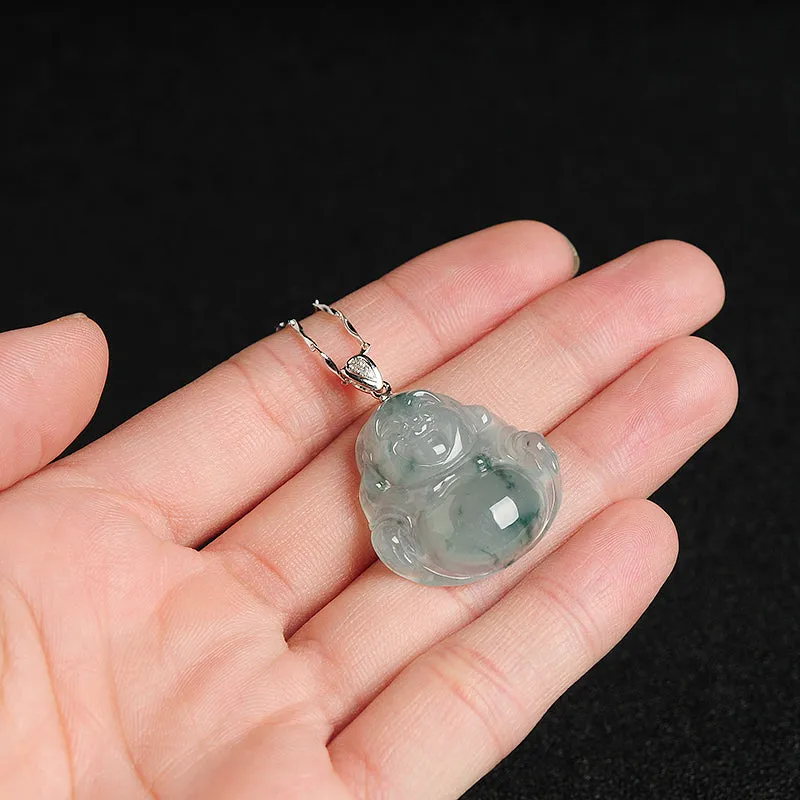 Natural Jade Pendant Jadeite Gold Buddha Pendant PT32