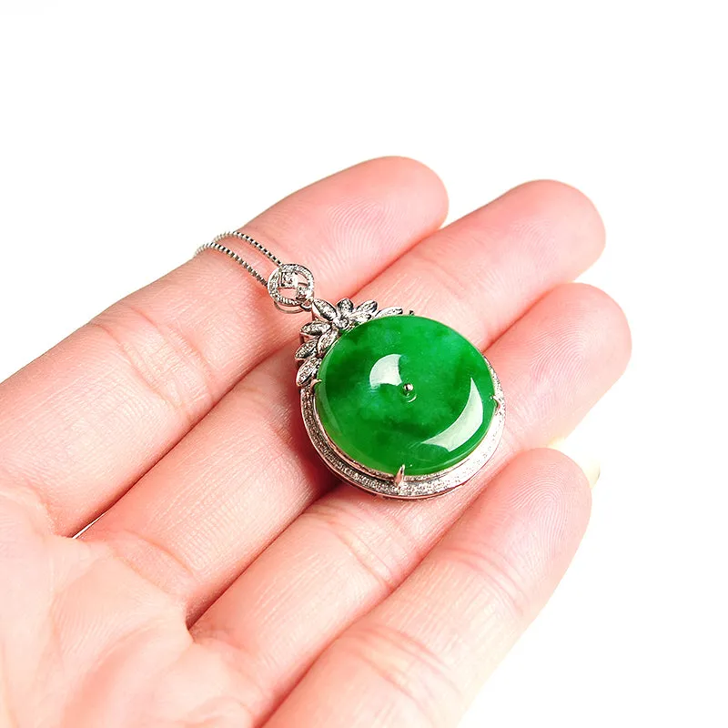 Natural Jade Pendant Jadeite Gold Pendant PT30