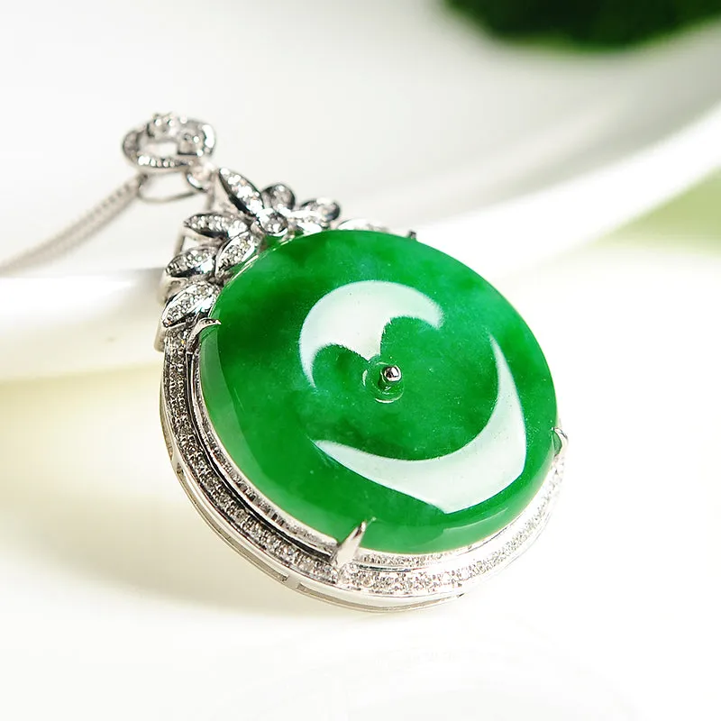 Natural Jade Pendant Jadeite Gold Pendant PT30