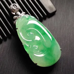 Natural Jade Pendant Jadeite Gold Ruyi Pendant PT306