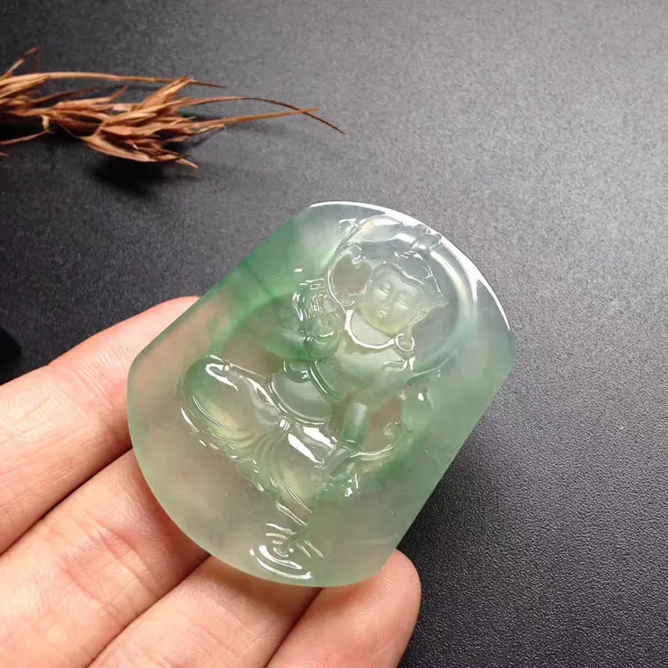 Natural Jade Pendant Jadeite Guan Yin Pendant PT315