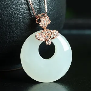 Natural Jade Pendant Nephrite Silver Pendant PT18