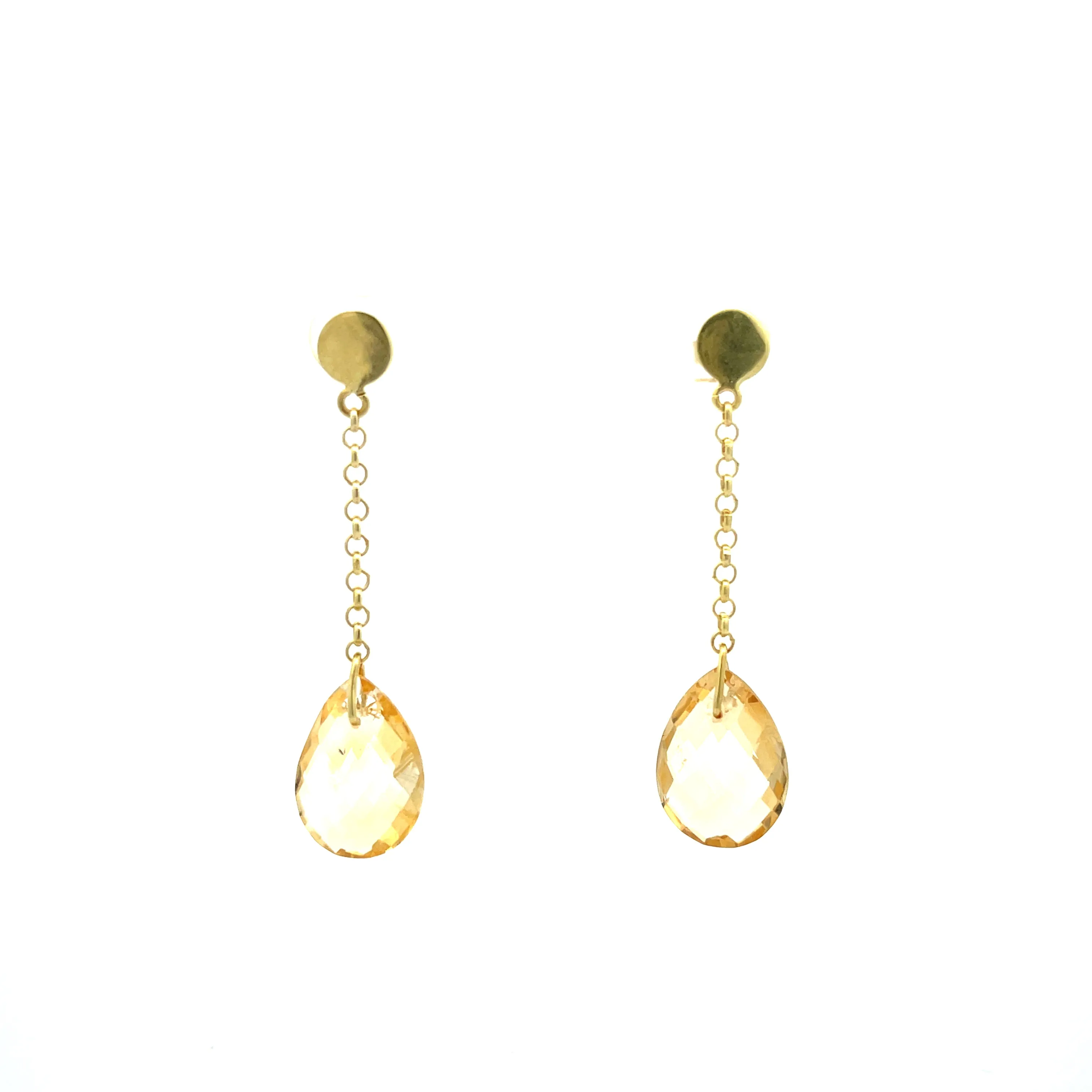 Noa Citrine Earrings, Gold Vermeil