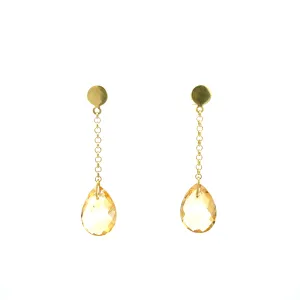 Noa Citrine Earrings, Gold Vermeil