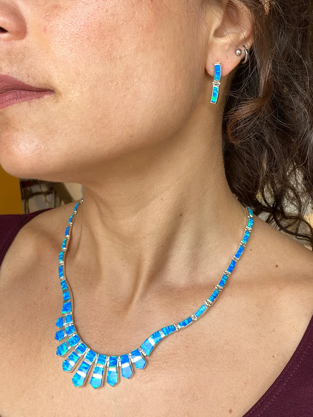 Opal & Sterling Silver Earrings