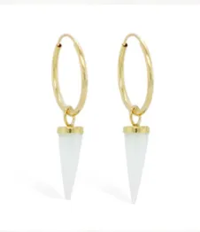 Opal Spike Hoop Earring
