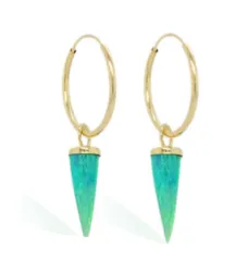 Opal Spike Hoop Earring