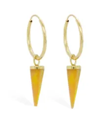 Opal Spike Hoop Earring