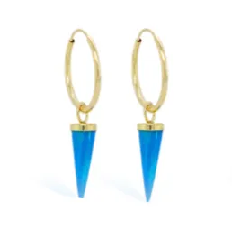 Opal Spike Hoop Earring