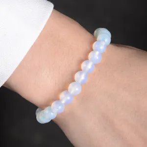 Opalite Moonstone 8 mm Beaded Gemstone Bracelet