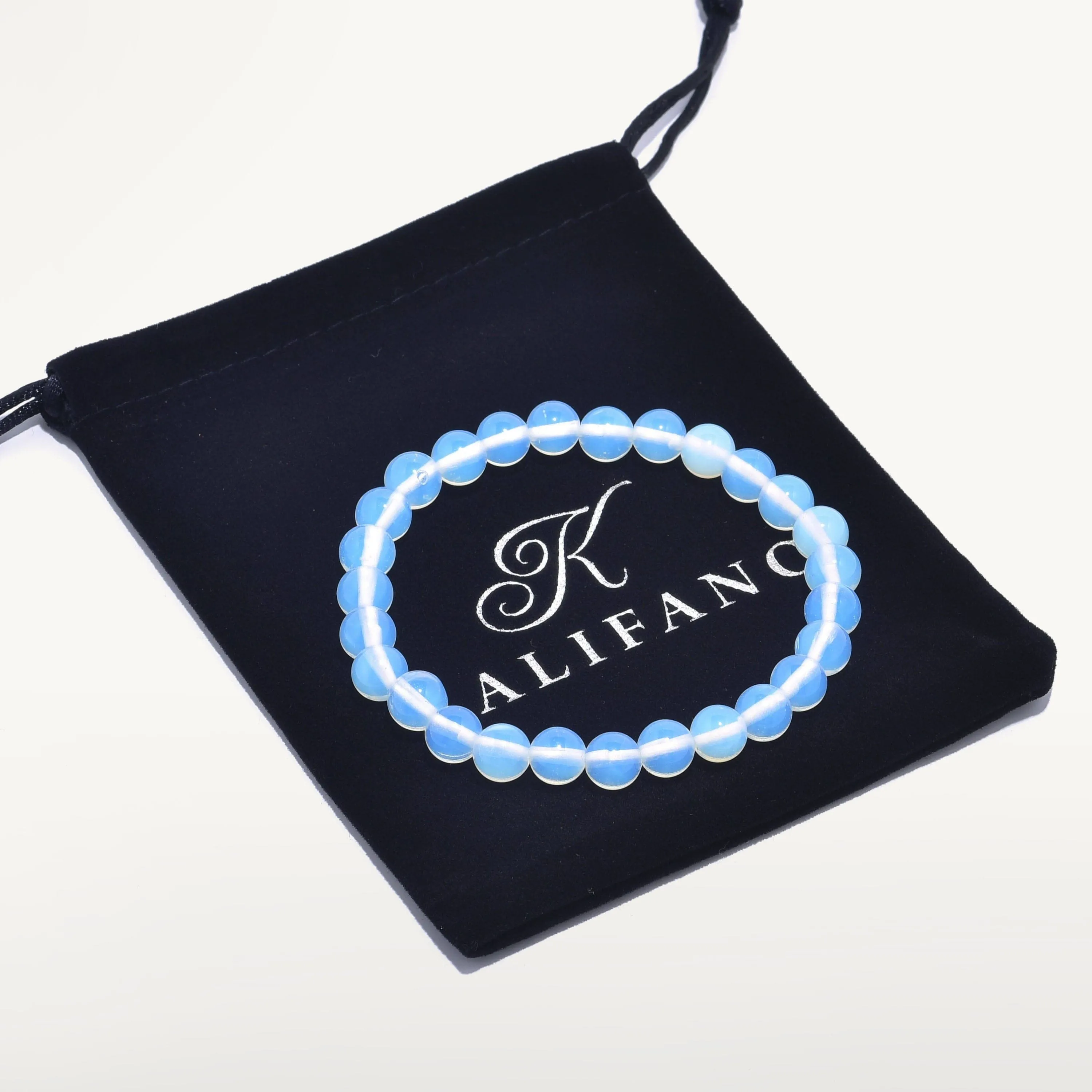 Opalite Moonstone 8 mm Beaded Gemstone Bracelet